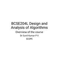 Overview Data Structures and Algorithms-BCSE202L