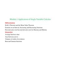 Mean Value Theorems 1.2 Calculus-BMAT101L