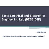 Software experiment 3 verification of maximum power transfer theorem Basic Electrical and Electronic Engineering Lab- BEEE102P