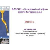 Introduction Structured and Object-Oriented Programming-BCSE102L