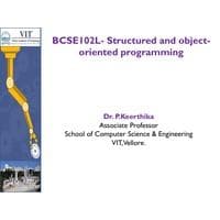 Friend Functions & Class Structured and Object-Oriented Programming-BCSE102L
