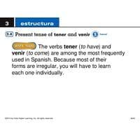 Present Tense of tener and venir Spanish 1 - BESP101L