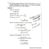 Problems on magnetic properties of materials, Electronic Materials - BEEE201L